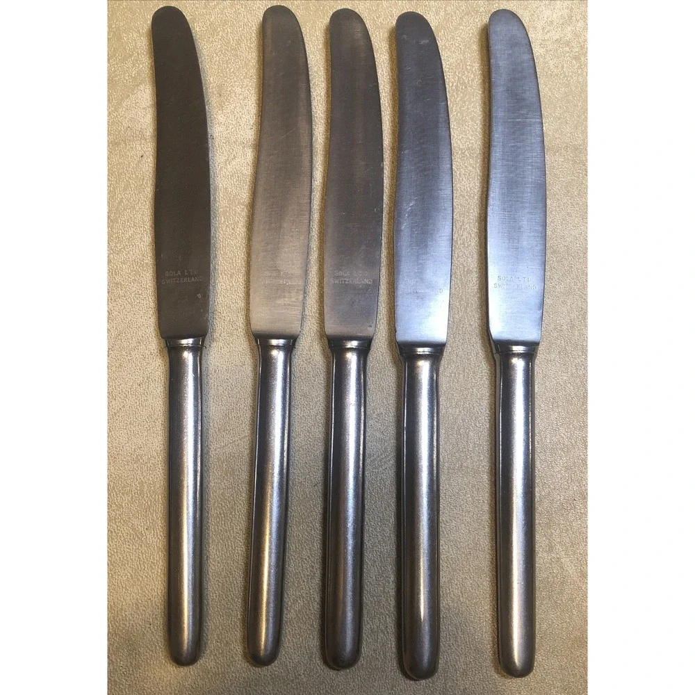 QUALITY SOLA SWISS SWITZERLAND STAINLESS STEEL 5 PCS KNIVES‎